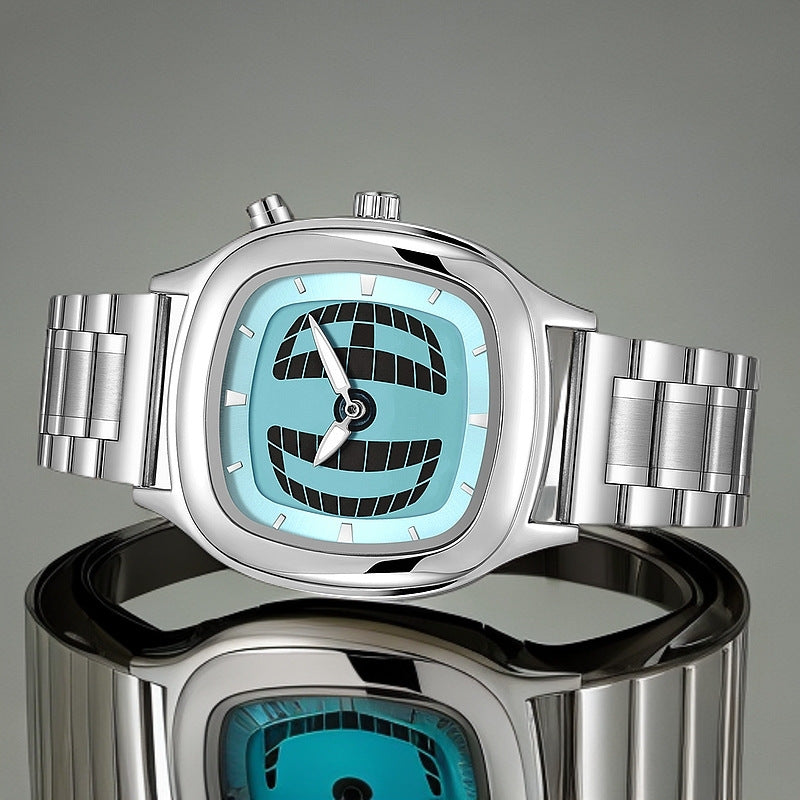Blue - digital & analog display watch
